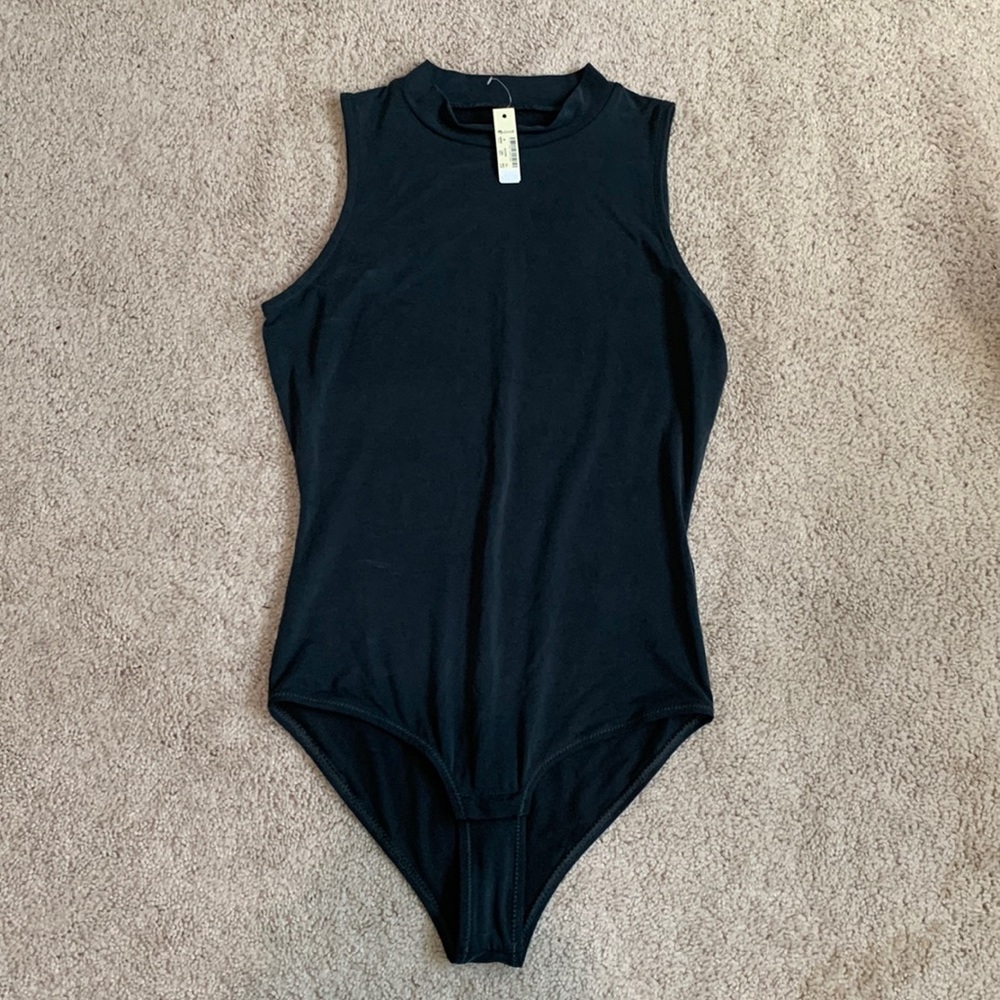 BNWT Madewell Black/Dark Grey Bodysuit Size M